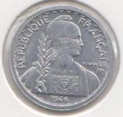 6-60 Французский Индокитай 5 центов 1946г. UNC - 6-60 Французский Индокитай 5 центов 1946г. UNC