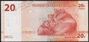 Конго 20 франков 1997г. P.88А.z - UNC - Конго 20 франков 1997г. P.88А.z - UNC