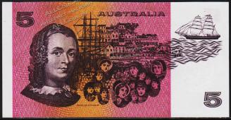 Австралия 5 долларов 1990г. P.44f - UNC - Австралия 5 долларов 1990г. P.44f - UNC