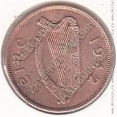 24-118 Ирландия 1 пенни 1942г. КМ # 11 бронза 9,45гр. 30,9мм - 24-118 Ирландия 1 пенни 1942г. КМ # 11 бронза 9,45гр. 30,9мм