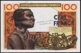 Сенегал 100 франков 1961-65г. P.701K.g - UNC - Сенегал 100 франков 1961-65г. P.701K.g - UNC