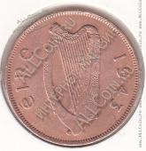 24-119 Ирландия 1 пенни 1943г. КМ # 11 бронза 9,45гр. 30,9мм - 24-119 Ирландия 1 пенни 1943г. КМ # 11 бронза 9,45гр. 30,9мм