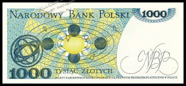 Банкнота Польша 1000 злотых 1982 года. P.146c - UNC - Банкнота Польша 1000 злотых 1982 года. P.146c - UNC