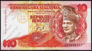 Банкнота Малайзия 10 ринггит 1989 года. Р.29 UNC - Банкнота Малайзия 10 ринггит 1989 года. Р.29 UNC