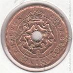 9-118 Южная Родезия 1 пенни 1944г. КМ # 8а бронза
