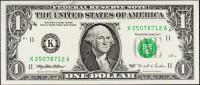 Банкнота США 1 доллар 1995 года. Р.496а - UNC "K" K-A