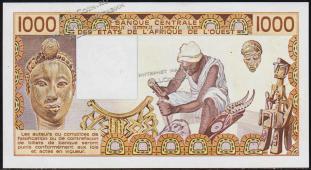 Кот-д’Ивуар 1000 франков 1987г. P.107A.h - UNC - Кот-д’Ивуар 1000 франков 1987г. P.107A.h - UNC