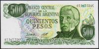 Аргентина 500 песо 1977-82г. P.303в.С1 - UNC