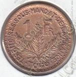 10-166 Того 1 франк 1925г. КМ # 2 алюминий-бронза 5,0гр. 22мм