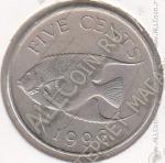 23-135 Бермуды 5 центов 1996г. КМ # 45 UNC медно-никелевая 5,0гр. 21,2мм