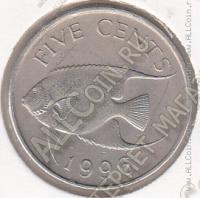 23-135 Бермуды 5 центов 1996г. КМ # 45 UNC медно-никелевая 5,0гр. 21,2мм