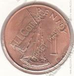 33-143 Гамбия 1 пенни 1966г. КМ # 1 бронза 25,5мм
