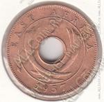 30-17 Восточная Африка 5 центов 1957г. КМ # 37 KN бронза 5,77гр. 