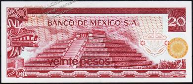 Мексика 20 песо 1973г. Р.64в - UNC "AQ" - Мексика 20 песо 1973г. Р.64в - UNC "AQ"