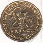 9-31 Западная Африка 25 франков 2007г. КМ # 9 алюминий-бронза 7,95гр. 27мм