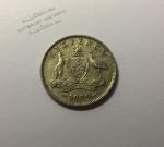 Монета Австралия 6 пенсов 1959 года. ОРИГИНАЛ. СЕРЕБРО. СОСТОЯНИЕ !!! (2-44)