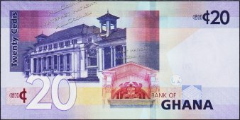 Банкнота Гана 20 седи 2019 года. P.40h - UNC - Банкнота Гана 20 седи 2019 года. P.40h - UNC