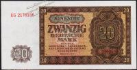 Банкнота ГДР (Германия) 20 марок 1948 года. P.13в - UNC 