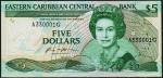 Восточные Карибы 5 долларов 1988-89г. P.22g1 - UNC