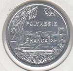  Французская Полинезия 2 франка 2012г. КМ#10 UNC Алюминий 2,3гр. 27мм. (арт43)