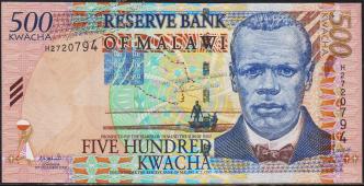 Малави 500 квача 2001г. P.48 UNC - Малави 500 квача 2001г. P.48 UNC