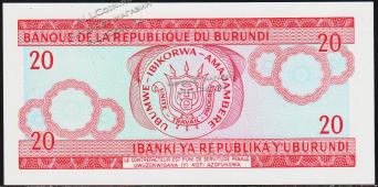 Бурунди 20 франков 2007г. P.27d(5) - UNC - Бурунди 20 франков 2007г. P.27d(5) - UNC