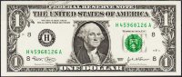 Банкнота США 1 доллар 2003 года. Р.515a - UNC "H" H-A