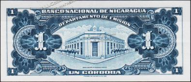 Банкнота Никарагуа 1 кордоба 1959 года. P.99с(1) - XF+ - Банкнота Никарагуа 1 кордоба 1959 года. P.99с(1) - XF+