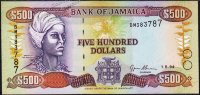 Банкнота Ямайка 500 долларов 1994 года. P.77а - UNC