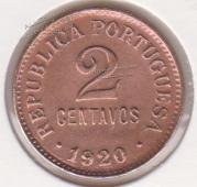 2-113 Португалия 2 сентаво 1920г. Бронза. - 2-113 Португалия 2 сентаво 1920г. Бронза.