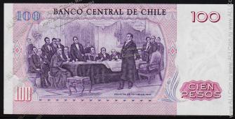 Чили 100 песо 1983г. P.152в(8) - UNC - Чили 100 песо 1983г. P.152в(8) - UNC