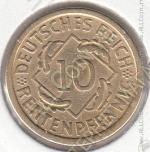 21-12 Германия 10 рейхспфеннигов 1924г. КМ # 40 А алюминий-бронза 4,05гр. 21мм