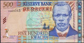 Малави 500 квача 2003г. P.48А - UNC - Малави 500 квача 2003г. P.48А - UNC