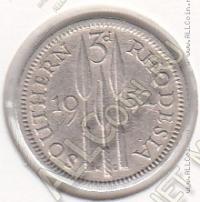 35-125 Южная Родезия 3 пенса 1952г. КМ # 20 медно-никелевая 1,41гр.16мм 