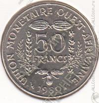 9-32 Западная Африка 50 франков 1981г. КМ # 6 медно-никелевая 5,0гр. 22мм