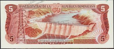 Банкнота Доминикана 5 песо 1988 года. P.118с(4) - UNC - Банкнота Доминикана 5 песо 1988 года. P.118с(4) - UNC