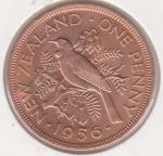 2-121 Новая Зеландия 1 пенни 1956г. UNC Бронза