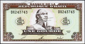 Банкнота Гаити 1 гурд 1993 года. P.259в - UNC - Банкнота Гаити 1 гурд 1993 года. P.259в - UNC