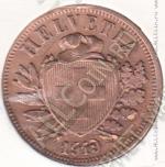 34-160 Швейцария 2 раппена 1919г. КМ # 4.2 бронза 2,5гр. 20мм