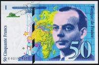 Франция 50 франков 1994г. P.157А.а - UNC
