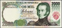 Банкнота Венесуэла 2000 боливаров 06.08.1998 года. P.77с - UNC "D"
