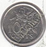 16-160 Тринидад и Тобаго 10 центов 1999г. КМ # 31 медно-никелевая 1,4гр. 16,2мм