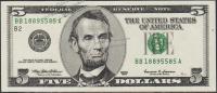 Банкнота США 5 долларов 1999 года. Р.505 UNC "BB-А"