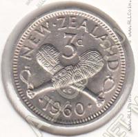 31-87 Новая Зеландия 3 пенса 1960г. КМ # 25,2 медно-никелевая 1,41гр. 16,3мм
