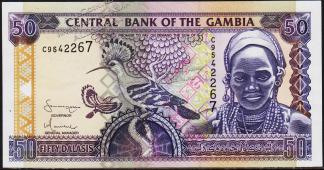 Банкнота Гамбия 50 даласи 2001 года. P.23с - UNС - Банкнота Гамбия 50 даласи 2001 года. P.23с - UNС