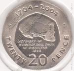 2-131 Гибралтар 20 пенсов 2004 г. KM# 1048 UNC Медь-Никель, 21,4 мм, 4,94 гр