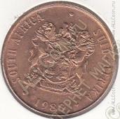10-169 Южная Африка 2 цента 1988г. КМ # 83 бронза 4,0гр. 22,45мм - 10-169 Южная Африка 2 цента 1988г. КМ # 83 бронза 4,0гр. 22,45мм