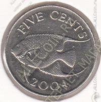 8-59 Бермуды 5 центов 2004г. КМ # 108 медно-никелевая 5,0гр 21,2мм