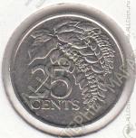 16-161 Тринидад и Тобаго 25 центов 1999г. КМ # 32 медно-никелевая 3,5гр. 20мм