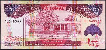 Сомалиленд 1000 шиллингов 2014г. Р.20с - UNС - Сомалиленд 1000 шиллингов 2014г. Р.20с - UNС